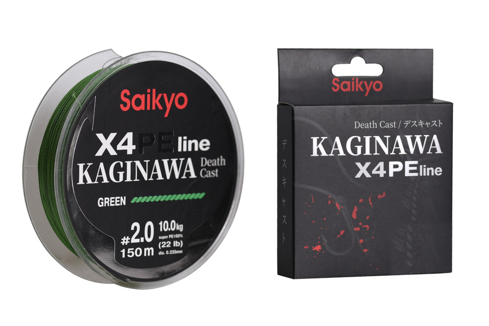 Фотография Шнур Saikyo KAGINAWA X4PE 150m, зеленый #2 (0,235mm), 10kg