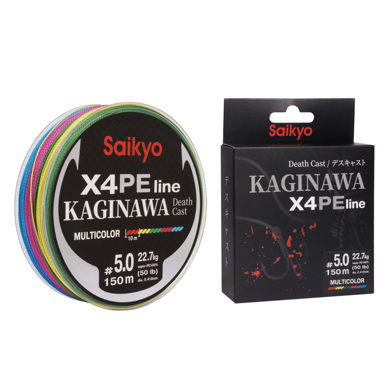 Фотография Шнур Saikyo KAGINAWA X4PE 150m, мультиколор #5 (0,41mm), 22,7kg