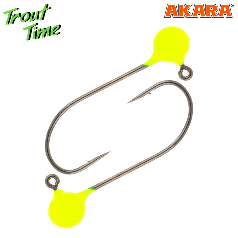 Фотография Джиг-головка Akara Trout Time Шар Yellow 3 шт в блистер JTR-05-4-EL-F3