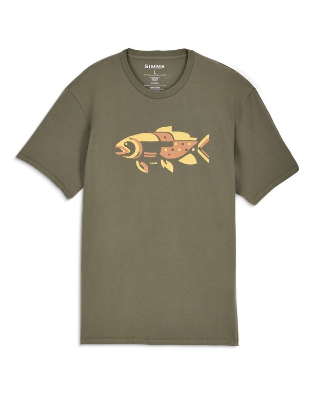Фотография Футболка Simms Abstract Fresh T-Shirt, Army Green, XL