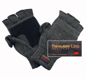Перчатки с открывающимися пальцами Badger Thinsulate Ultra серые - РыбачОК  - Рыболовный интернет-магазин