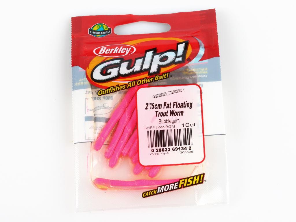 Мягкая приманка Berkley Gulp Fat Floating Trout Worm Bubblegum - РыбачОК -  Рыболовный интернет-магазин