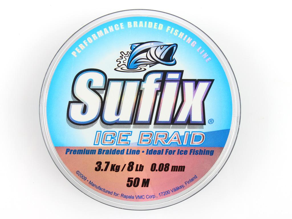 Фотография Шнур зимний Sufix Ice Braid 50m 0.08mm 3.7 кг grey