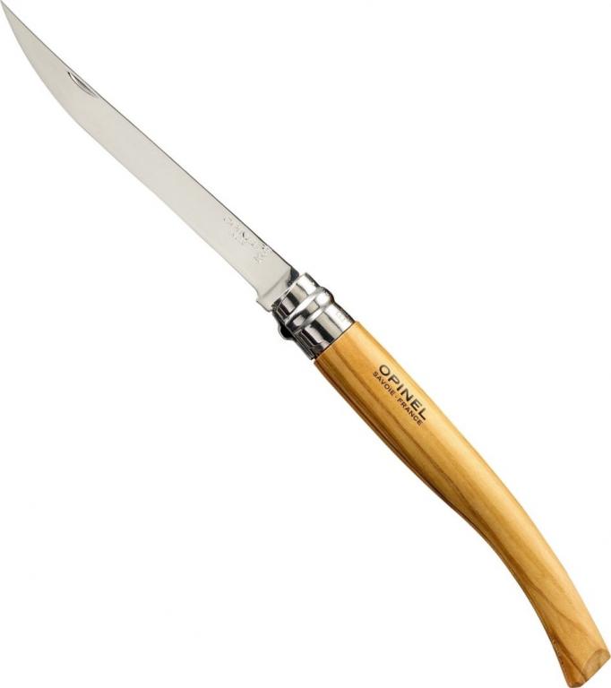 Фотография Нож филейный Opinel №12 нерж. сталь, рукоять оливковое дерево 001145