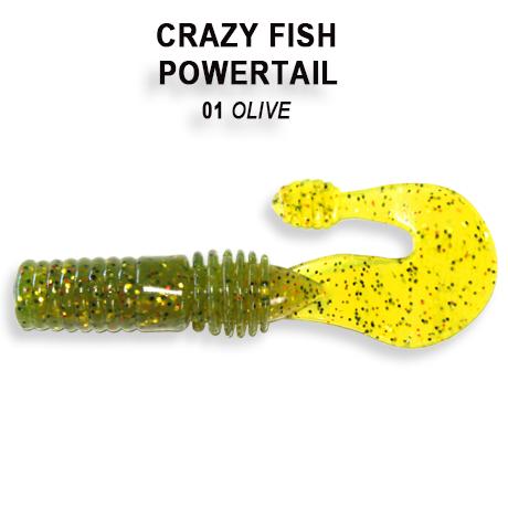 Фотография Мягкая приманка Crazy Fish Powertail 70мм #1-4